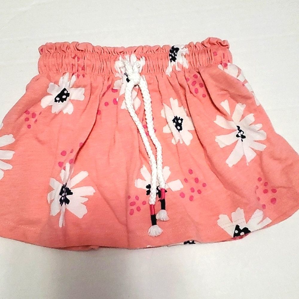 Cat & Jack Peach Daisy Floral Flowy 2T Baby Skort